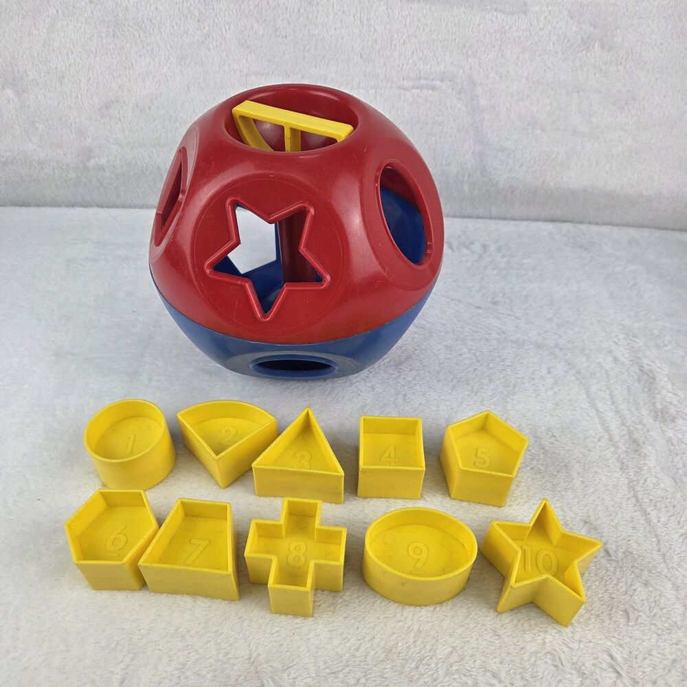 Vintage Tupperware Shape O Ball Shape Sorter Toy Complete With 10 Shapes
